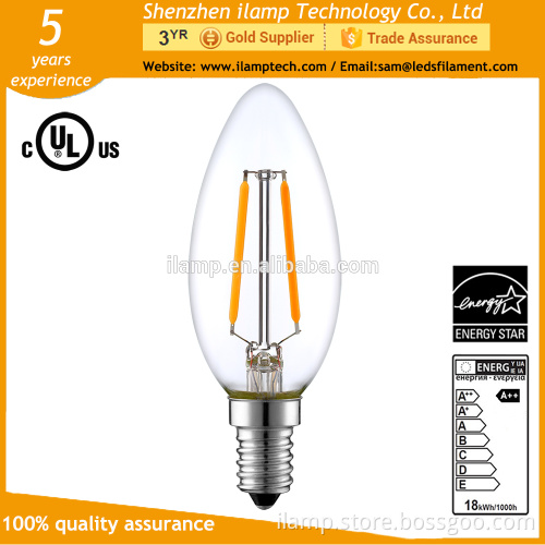 CE ROHS Certificated high quality alibaba china E14 3W 4W 5W 7W intertek led bulb C37 BULB Candle dimmable led